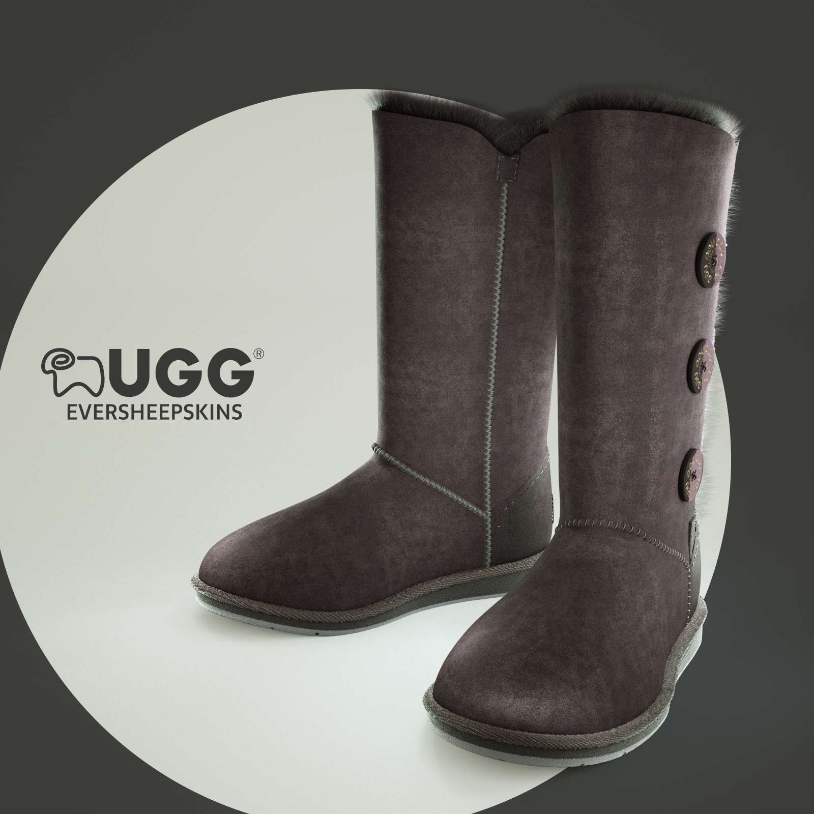 UGG Boots Australian Sheepskin Genuine Classic Tall in 3 Button Premium